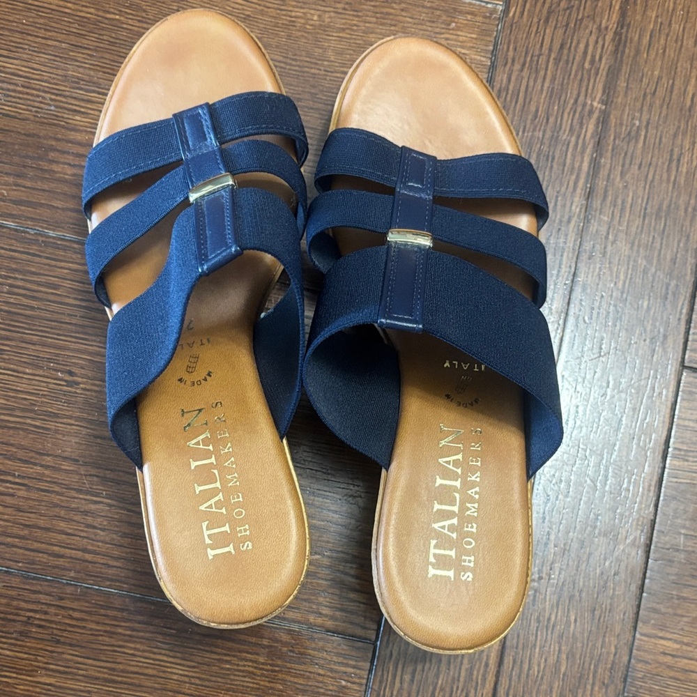 Italian Shoemakers Navy Strappy Sandals